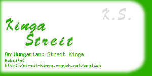 kinga streit business card